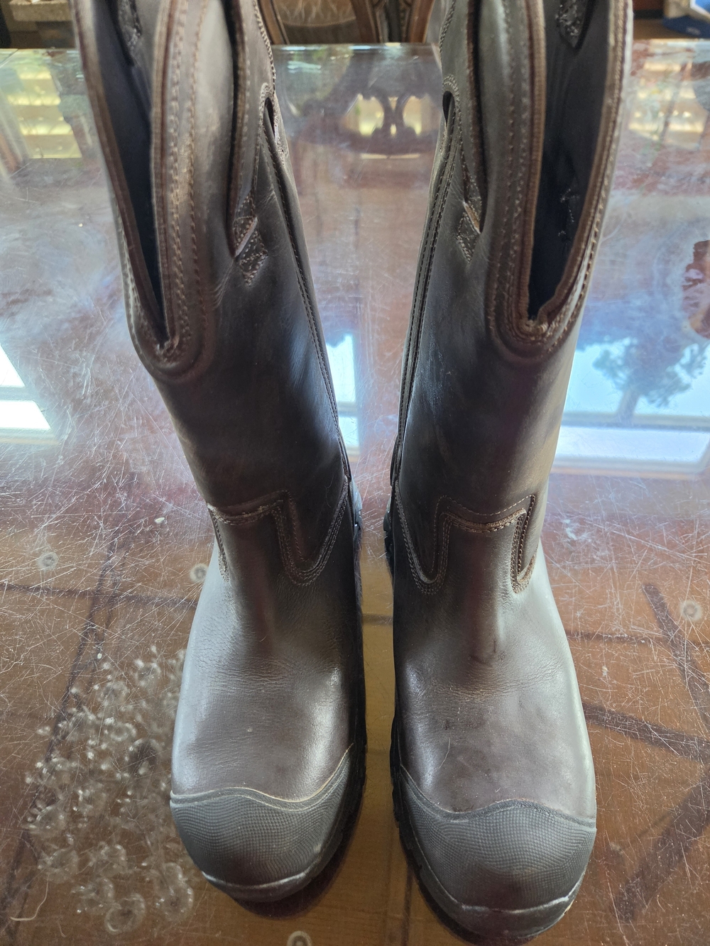 Men's Brown Pull-On Leather Work Boots